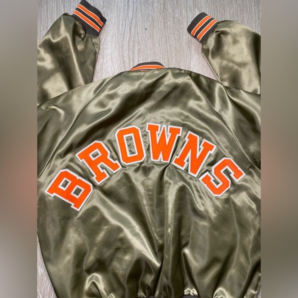 Vintage Chalk Line 90's Cleveland Browns NFL Football Satin Jacket Men's Size XL - Picture 9 of 11